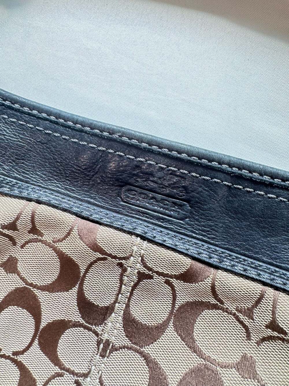 Vintage Coach Signature Soho Hobo Bag Y2K Jacquard Canvas Leather Shoulder Purse - Picture 2 of 13